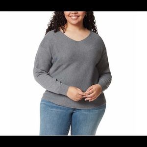 Ella Moss Ladies' Ribbed V-Neck Sweater